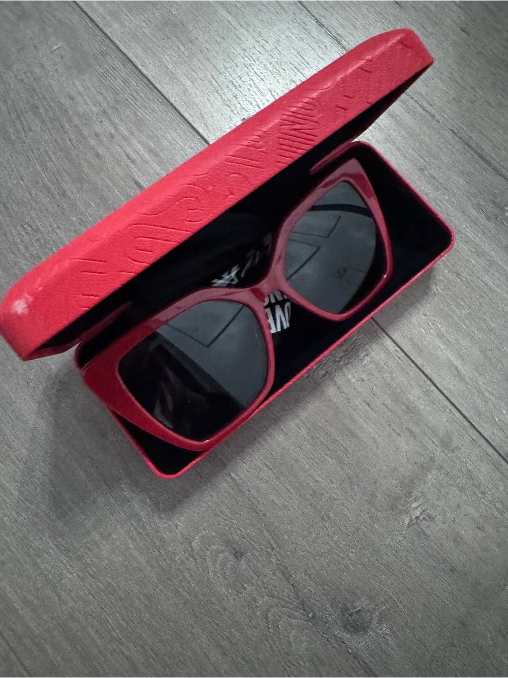 Love Moschino Red Frame Black Lens Womens Sunglasses